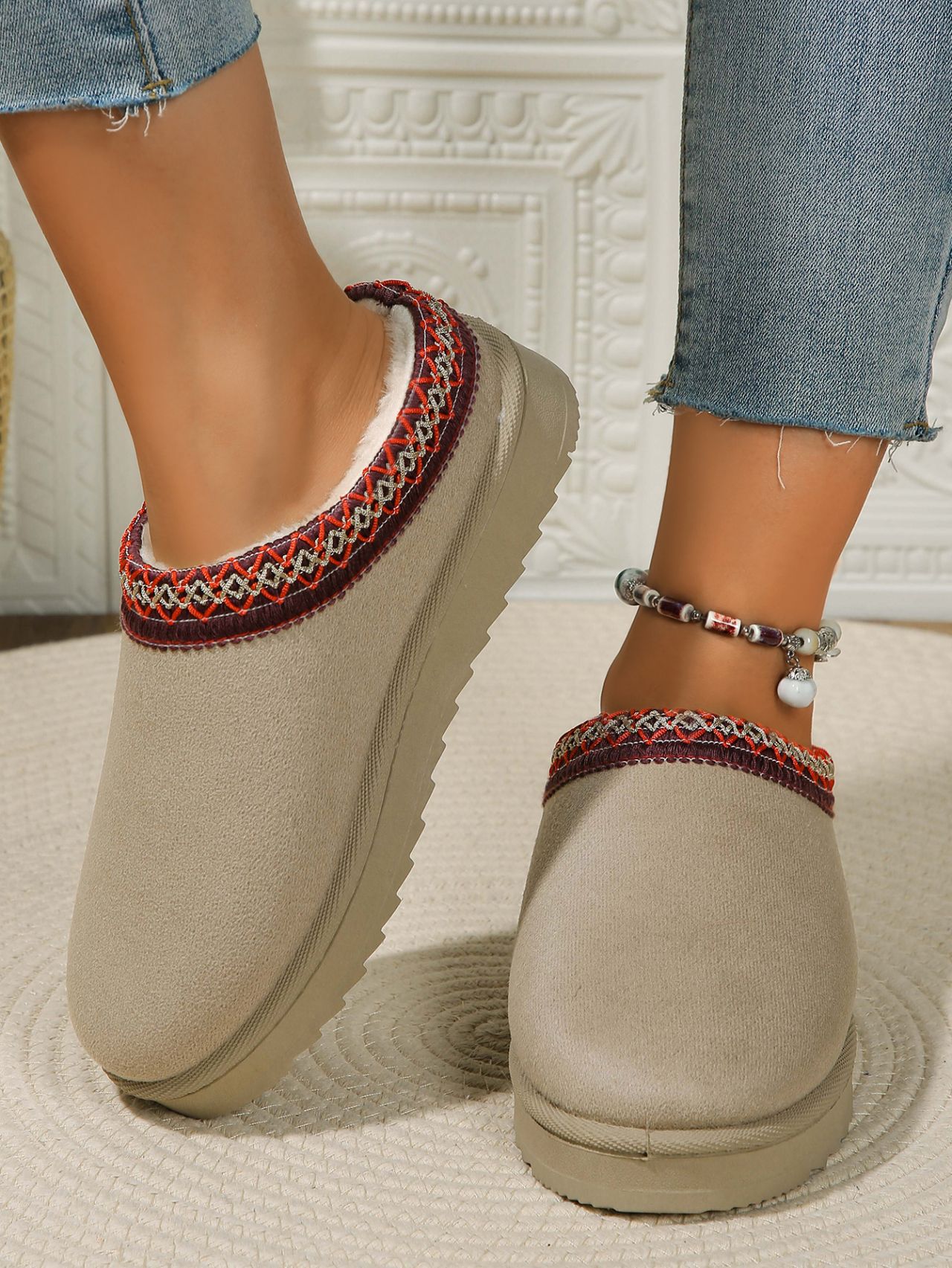 Round Toe Platform Slippers - AMIN Clothing 