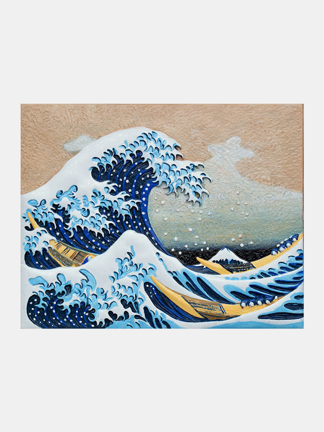 Relief The Great Wave off Kanagawa DIY 3D Oil Painting Kit - AMIN Clothing 