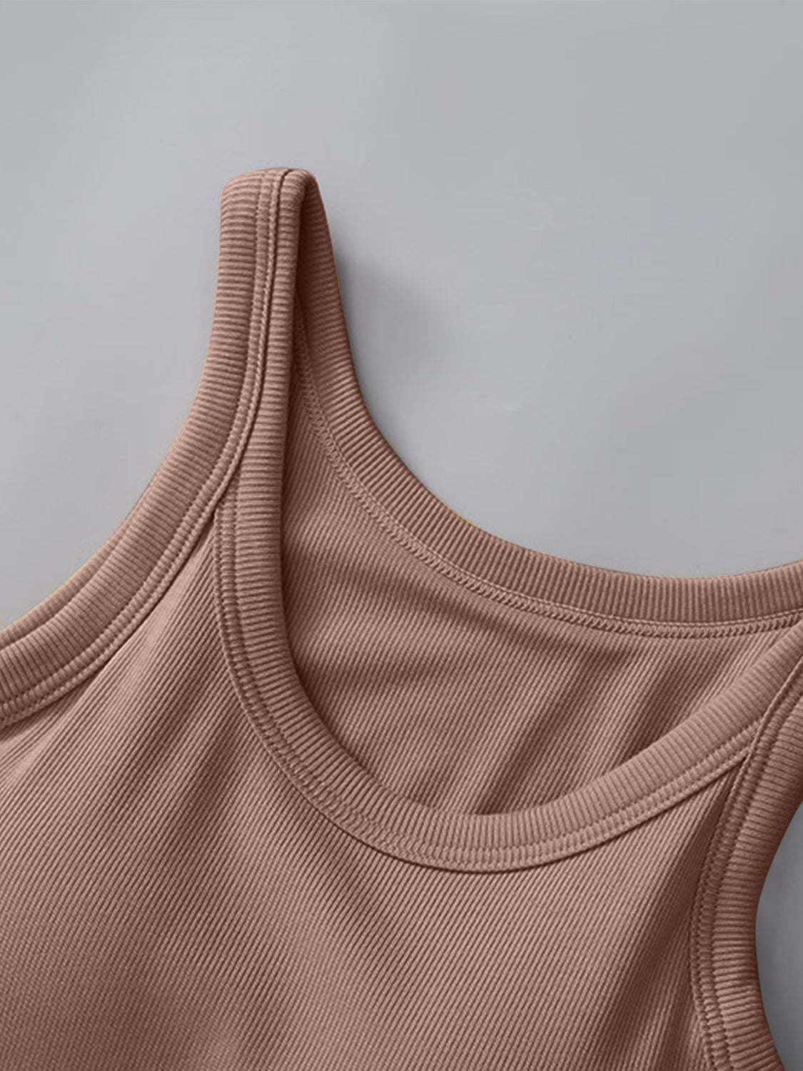 Round Neck Tank with Bra - AMIN Clothing 