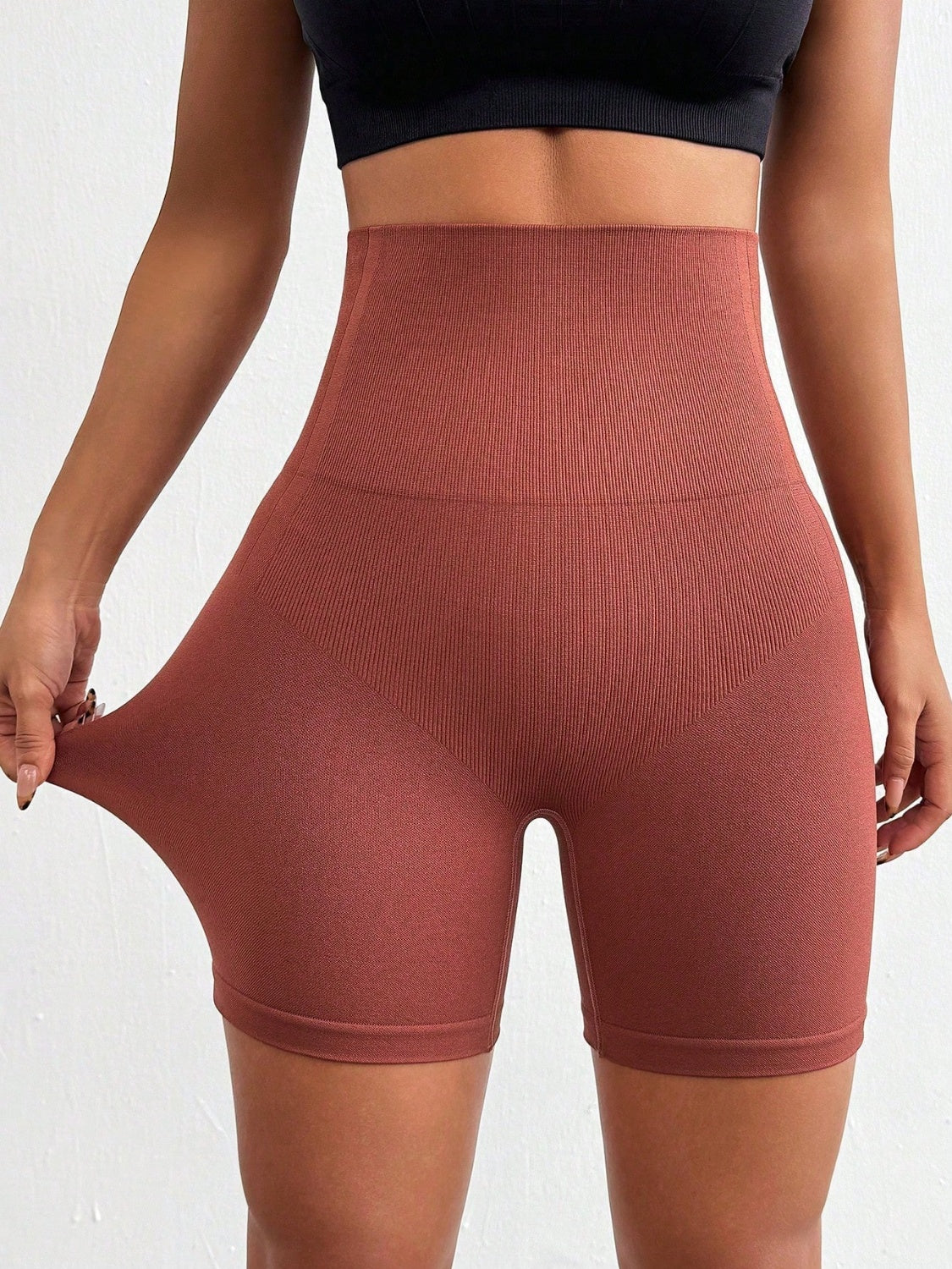 Seamless High Waist Active Shorts - AMIN Clothing 