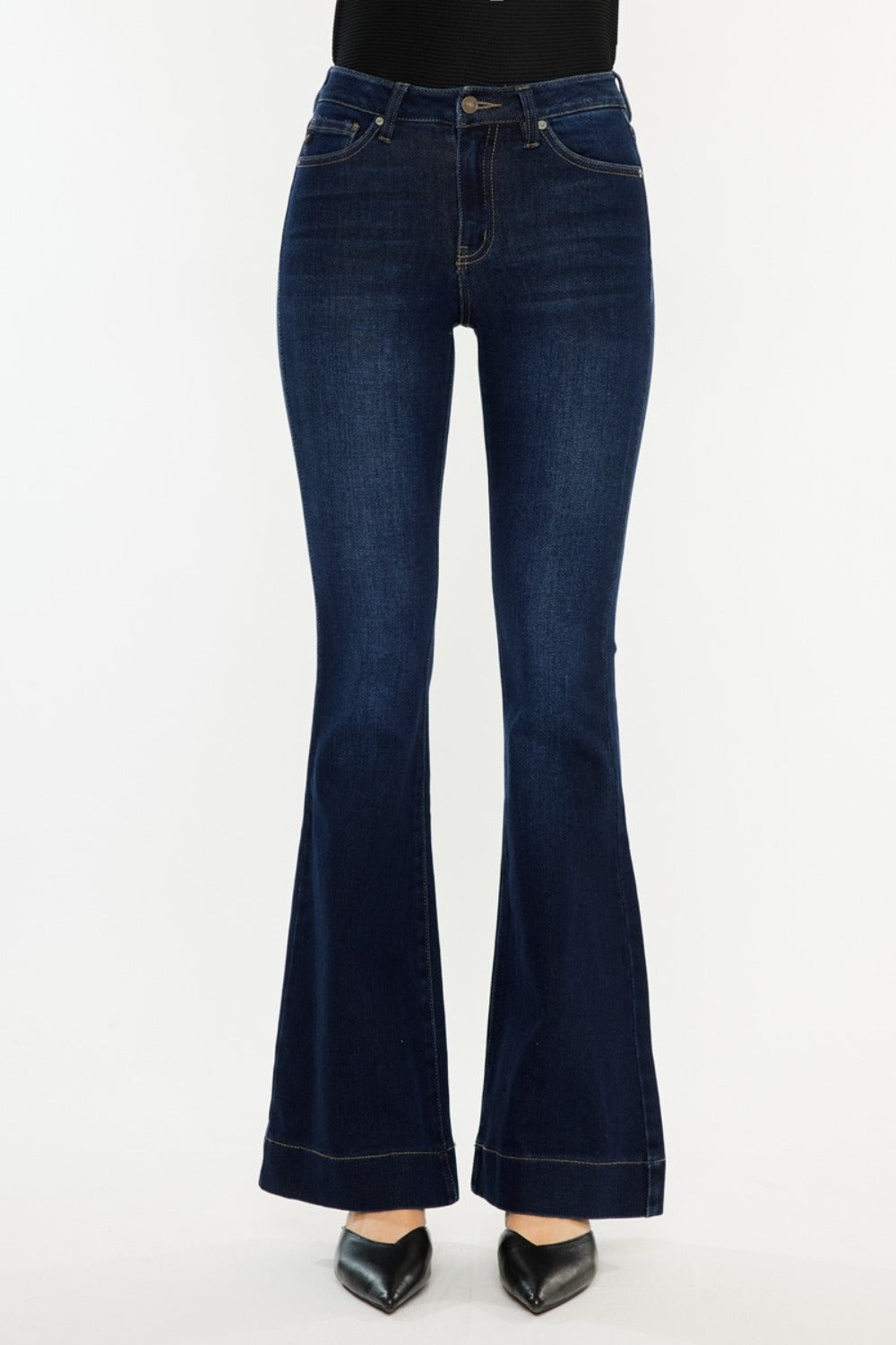 Kancan High Rise Slim Flare Jeans - AMIN Clothing 