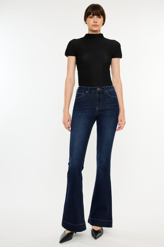 Kancan High Rise Slim Flare Jeans - AMIN Clothing 