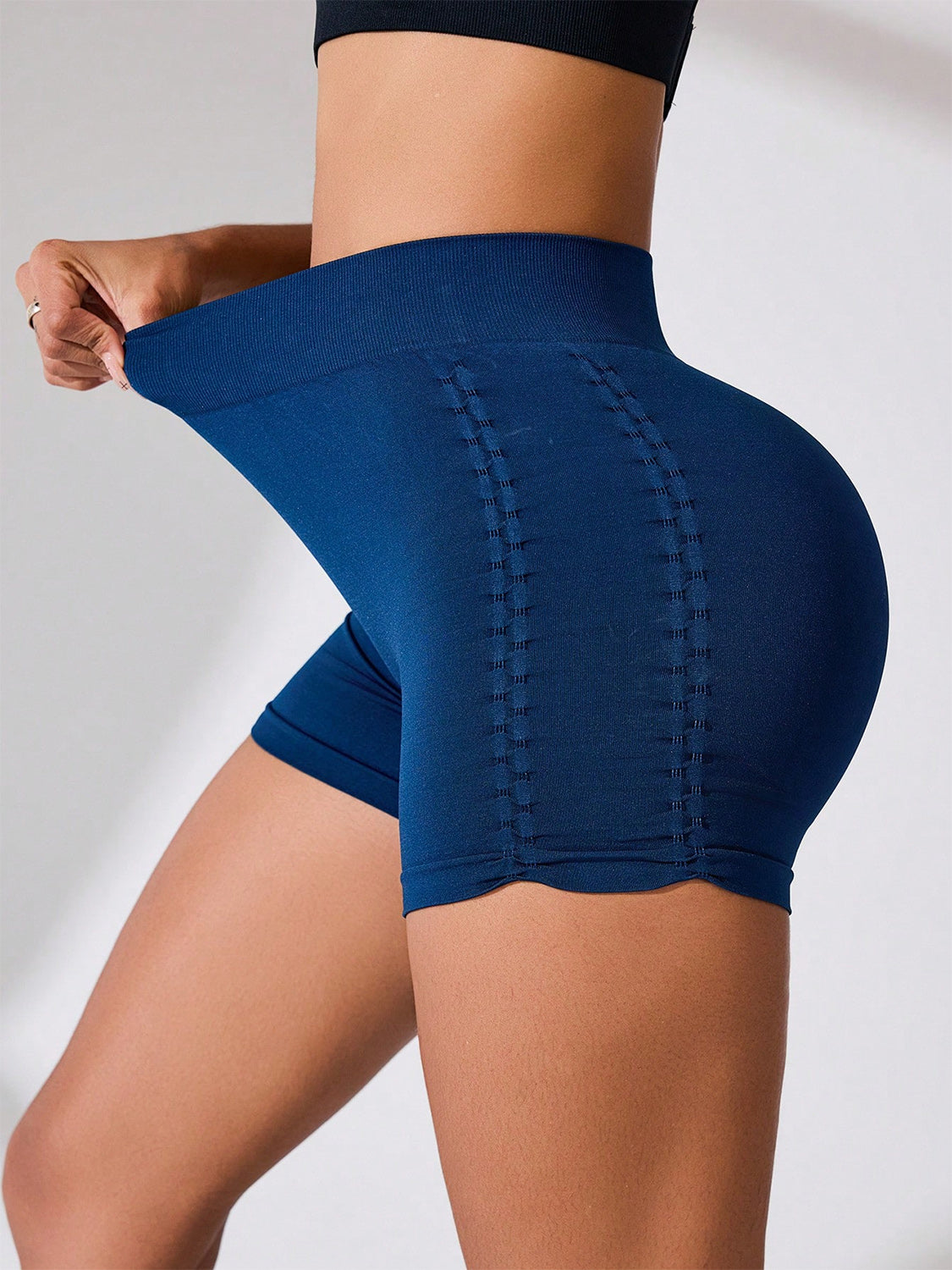 Side Ruched High Rise Active Shorts - AMIN Clothing 