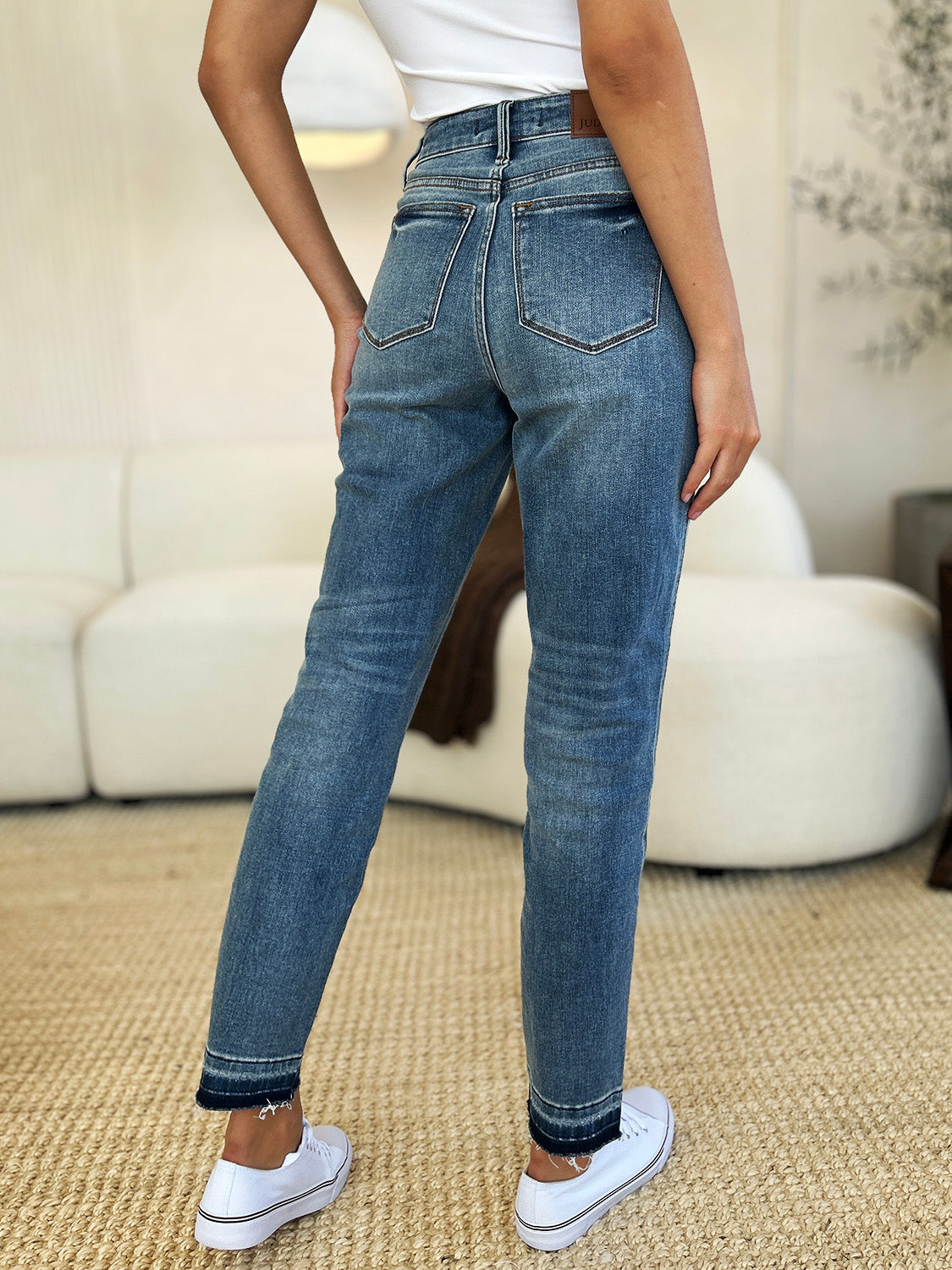 Judy Blue Full Size Mid Rise Rigid Magic Release Hem Jeans - AMIN Clothing 