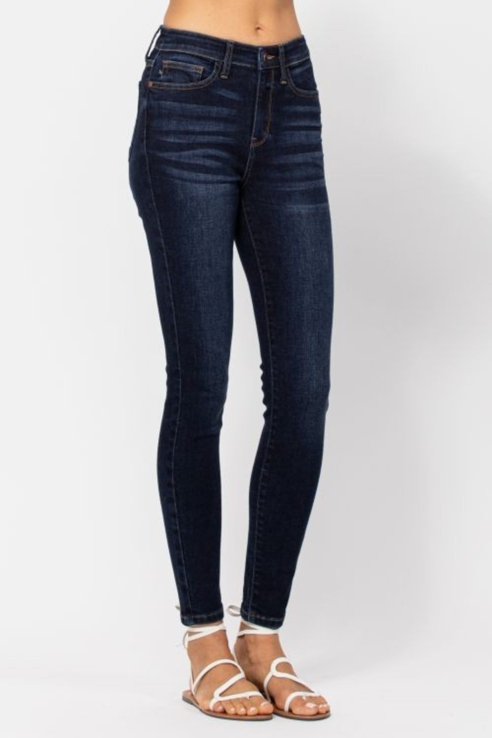 Judy Blue Full Size High Waist Handsand Skinny Jeans - AMIN Clothing 