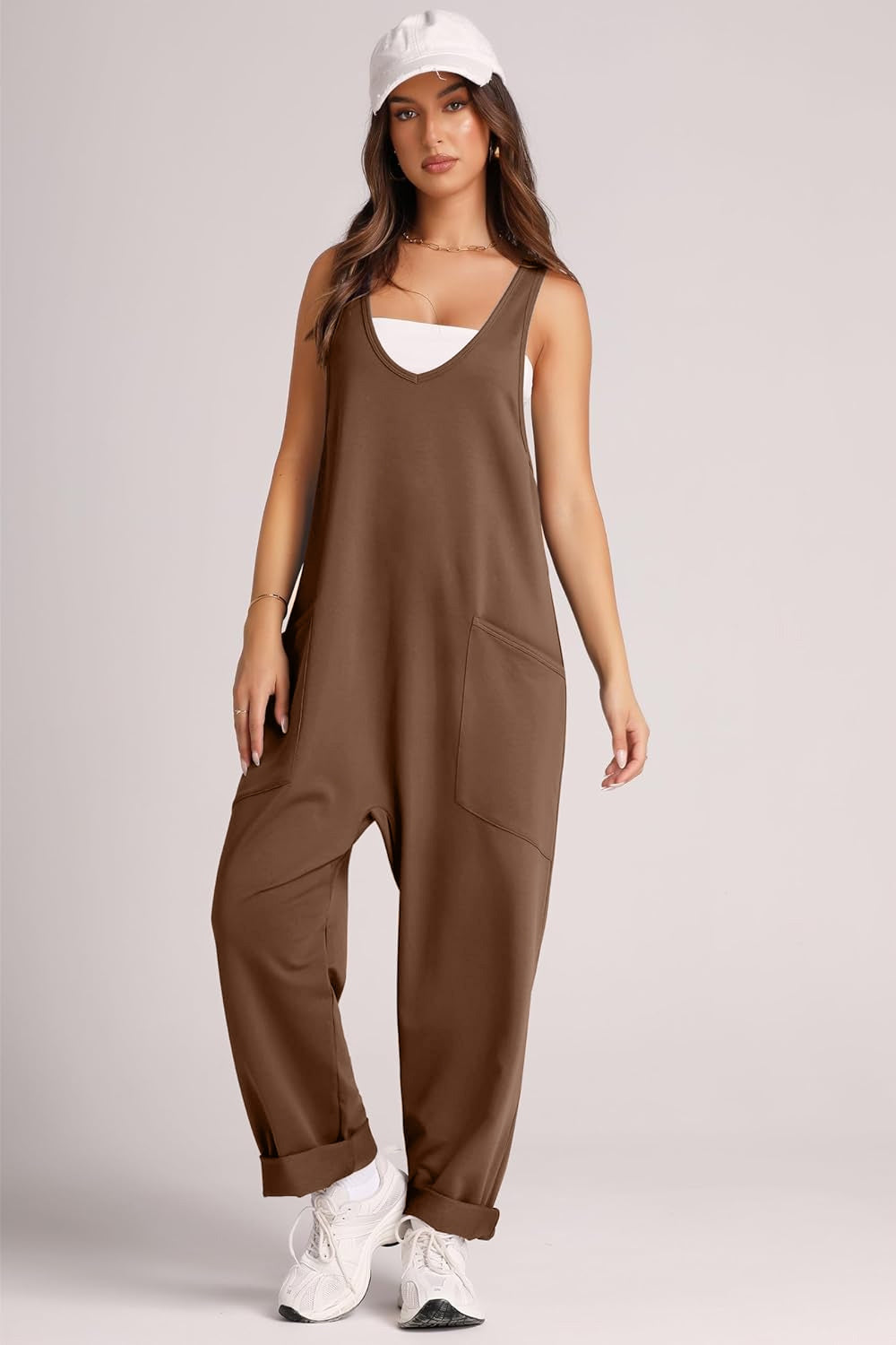 Lovelet Wide Strap Jumpsuit with Pockets - AMIN Clothing 