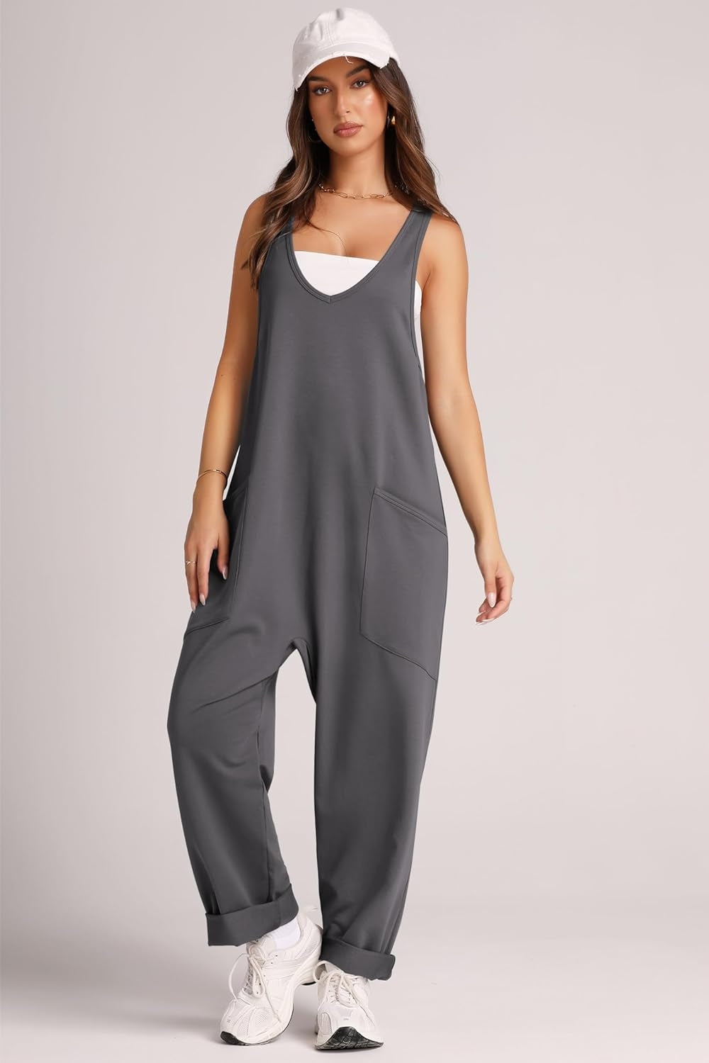 Lovelet Wide Strap Jumpsuit with Pockets - AMIN Clothing 