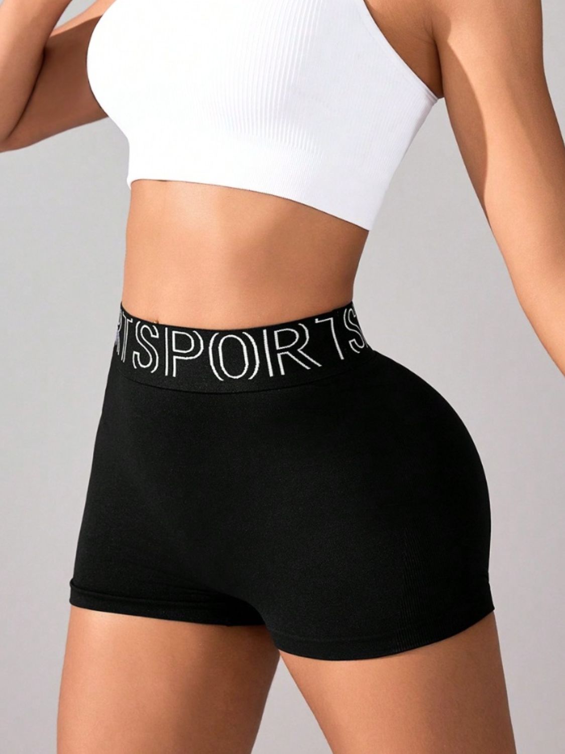 High Waist Active Shorts - AMIN Clothing 