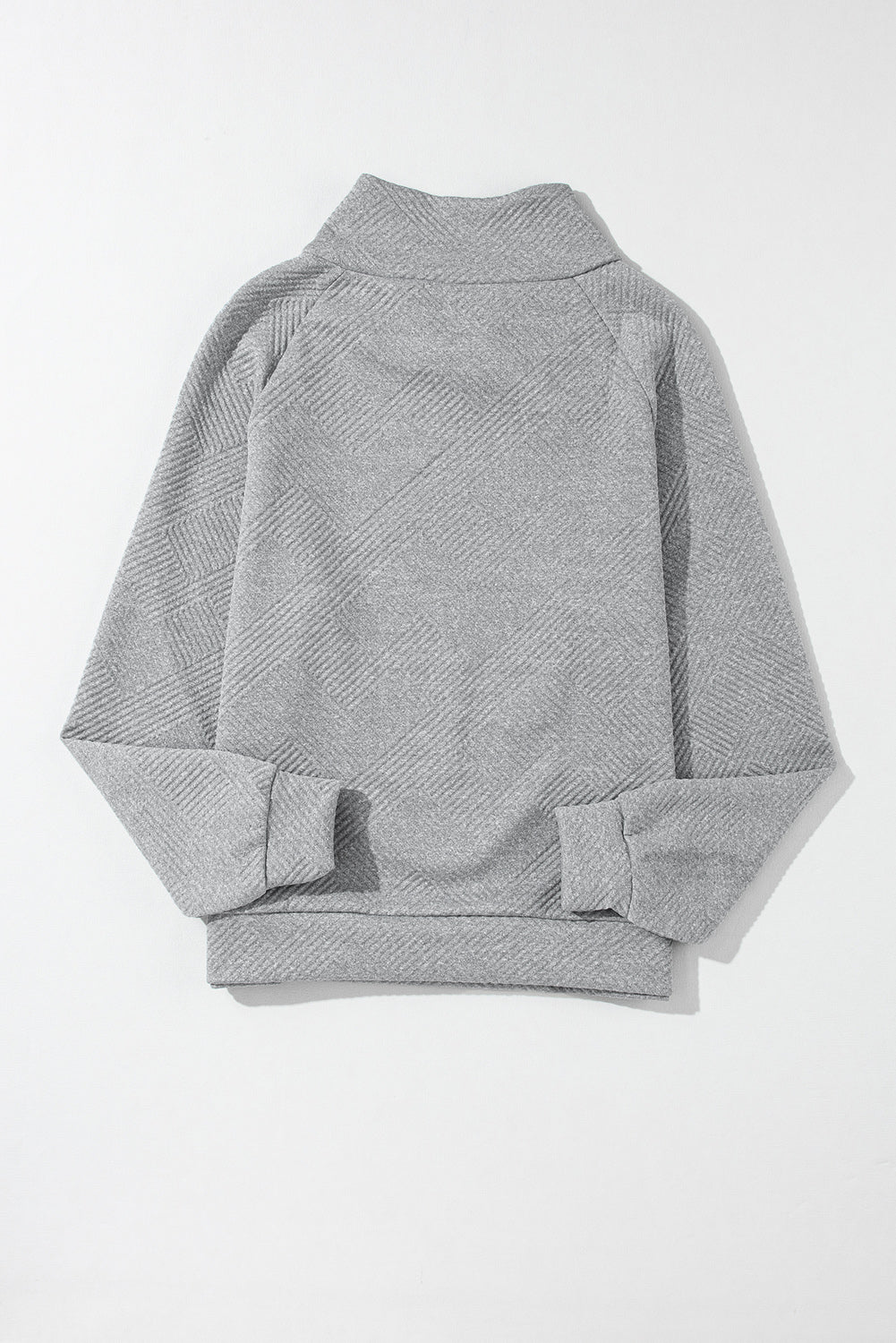 Textured Turtleneck Long Sleeve Sweatshirt - AMIN Clothing 