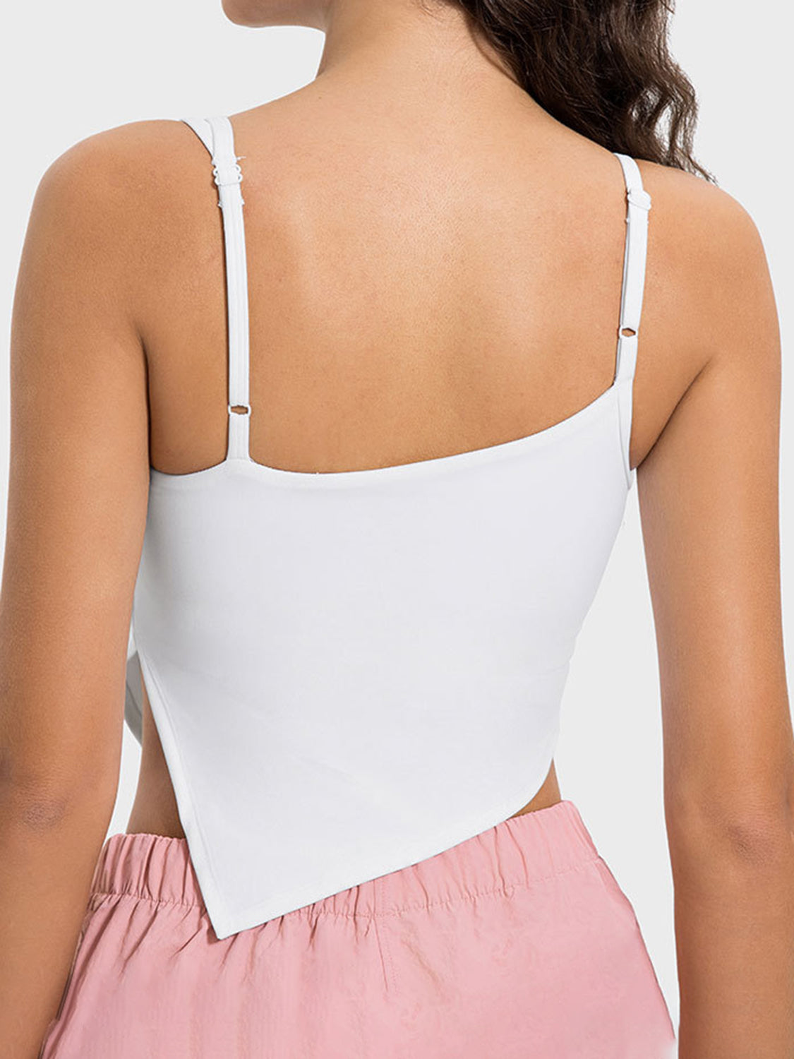 Millennia Slit Asymmetrical Neck Active Cami - AMIN Clothing 