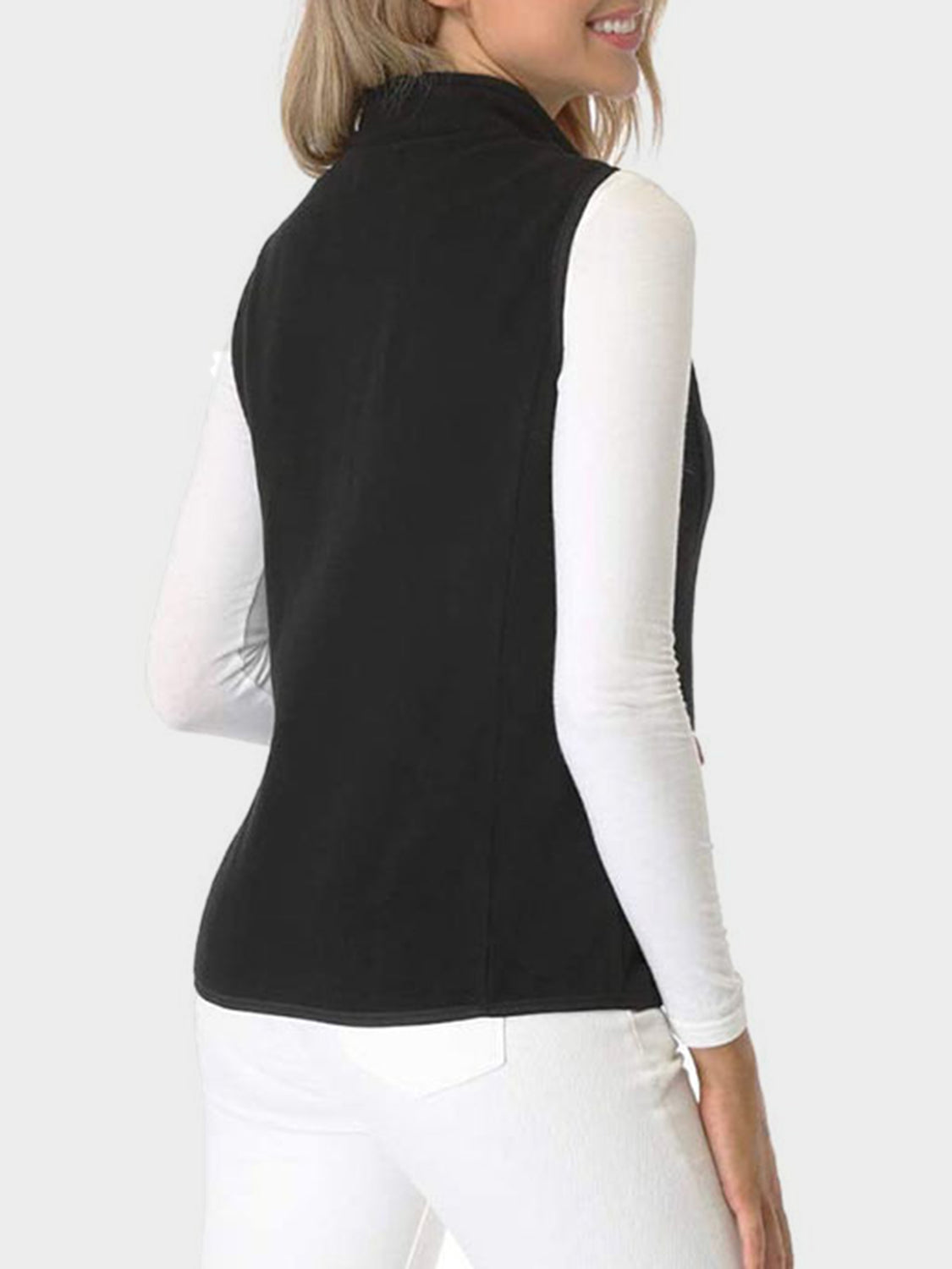 Zip Up Turtleneck Vest with Pockets - AMIN Clothing 