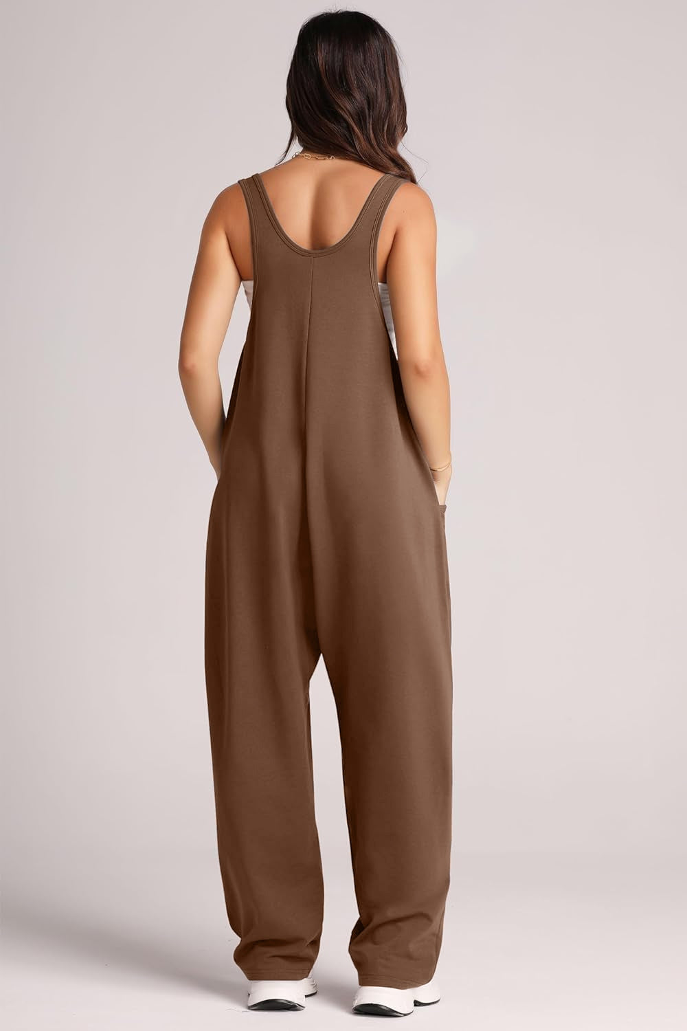 Lovelet Wide Strap Jumpsuit with Pockets - AMIN Clothing 