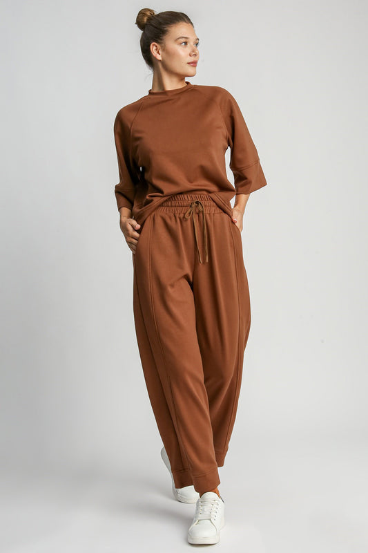 Umgee Full Size Drawstring Wide Leg Pants with Pockets - AMIN Clothing 