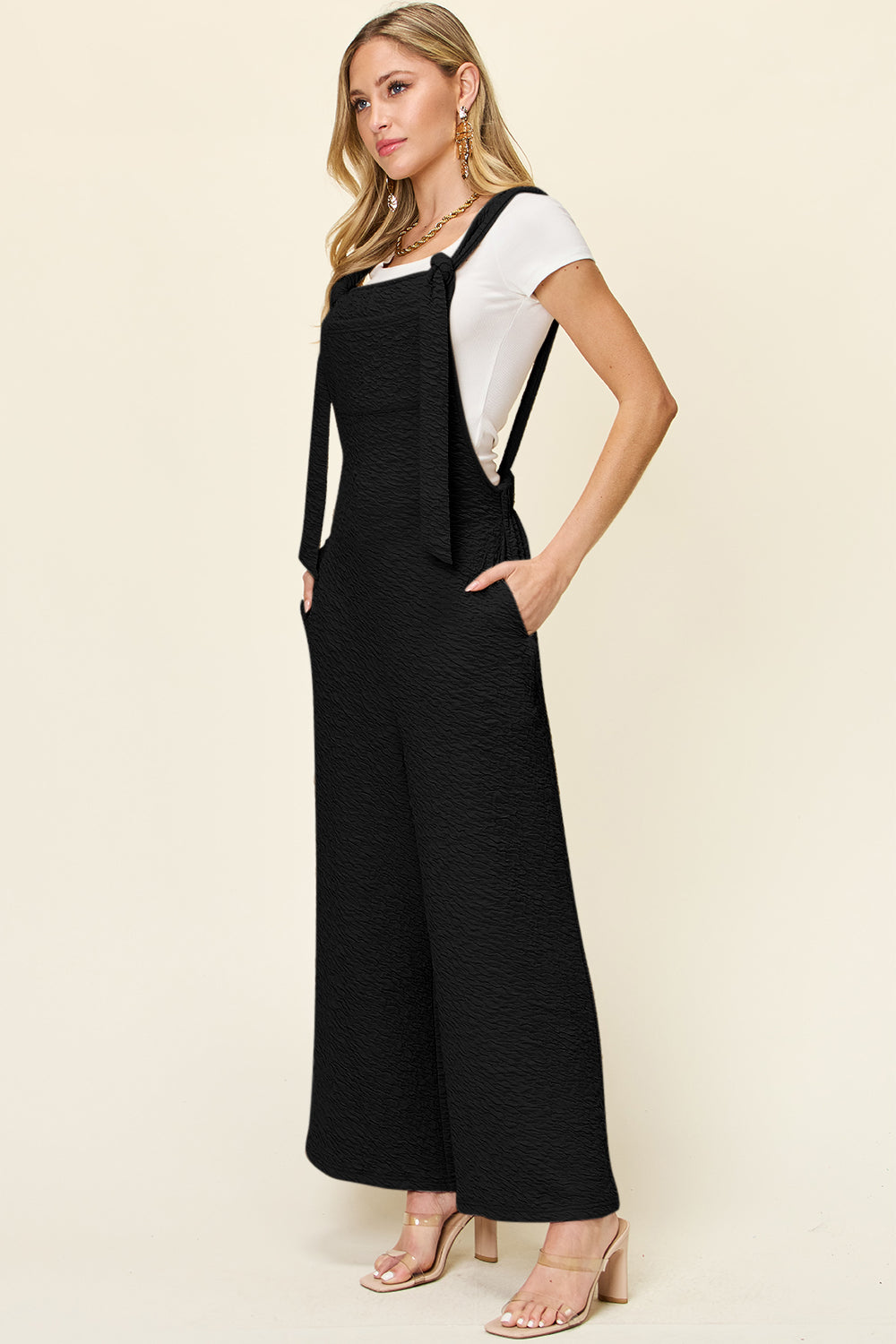 Double Take Full Size Sleeveless Wide Leg Jumpsuit - AMIN Clothing 